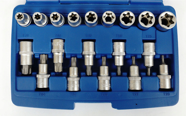Набор головок Torx 19шт. Silver SK-019-03 набор торцевых головок Torx - Фото 2 Набор головок Torx 19шт. Silver SK-019-03 набор торцевых головок Torx - изображение 2