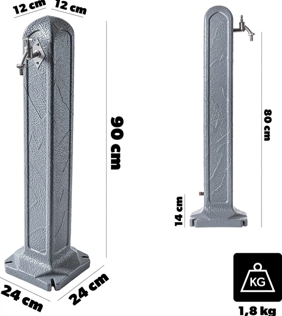 Słupek ogrodowy z kranem Kadax Torres Granit (K10290) - obraz 7