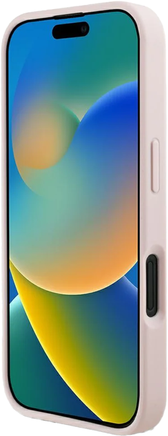 Панель Guess Grained Hot Stamp Peony Triangle Logo MagSafe для Apple iPhone 16 Pink (3666339427672) - зображення 6