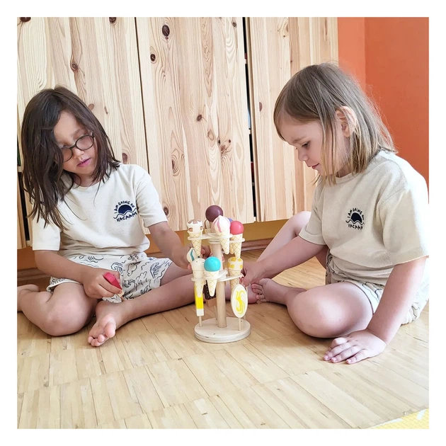 Zestaw do zabawy Small Foot lody na ruchomym stojaku 16 elementów 5410765 (4020972012487) - obraz 5