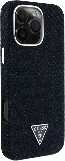 Панель Guess Denim Triangle Logo MagSafe для Apple iPhone 16 Pro Black (3666339428143) - зображення 4