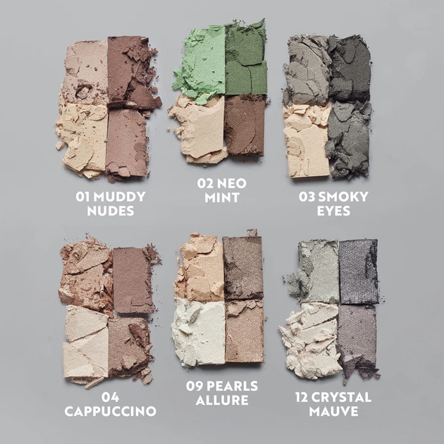 Paleta cieni do powiek Isadora The Quartet Shadow błyszczące perłowe Isadora 03 Smoky Eyes 3.5 g (7333352085429) - obraz 4