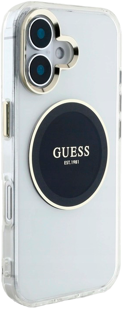 Панель Guess IML Metal Colored Circle Classic Logo MagSafe для Apple iPhone 16 Transparent/Black (3666339428426) - зображення 4