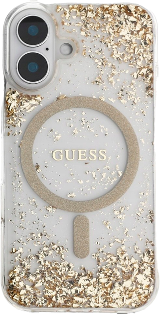 Панель Guess HC Resin Bottom Glitter MagSafe для Apple iPhone 16 Gold (3666339429485) - зображення 3