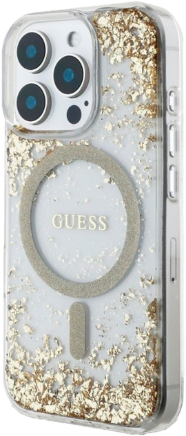 Панель Guess HC Resin Bottom Glitter MagSafe для Apple iPhone 16 Pro Max Gold (3666339429515) - зображення 2