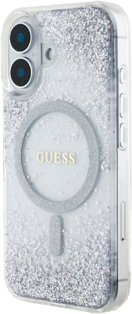 Панель Guess HC Resin Bottom Glitter MagSafe для Apple iPhone 16 Silver (3666339429935) - зображення 2