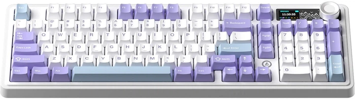 Klawiatura bezprzewodowa Ajazz AK980 Gift Switch V2 Wireless/USB White-Purple (AK980-V2-G-PWB) - obraz 2
