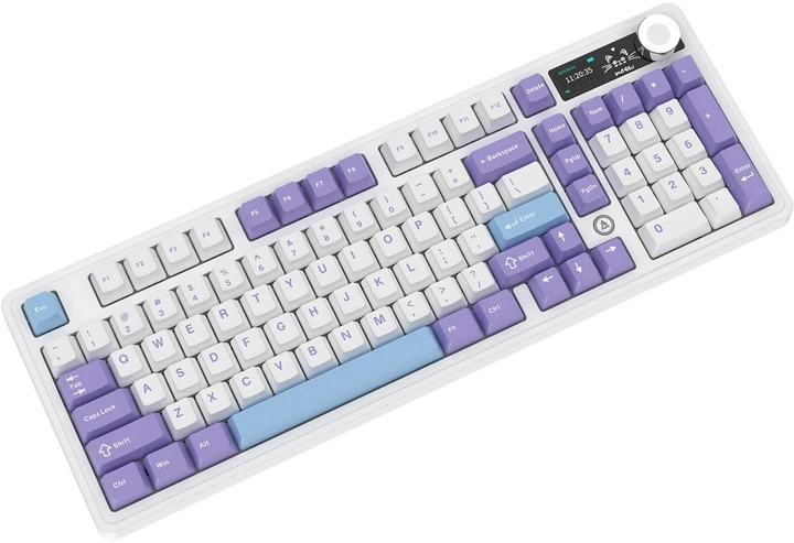 Klawiatura bezprzewodowa Ajazz AK980 Gift Switch V2 Wireless/USB White-Purple (AK980-V2-G-PWB) - obraz 5