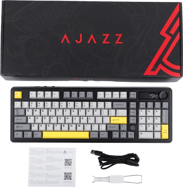 Klawiatura bezprzewodowa Ajazz AK980 Gift Switch V2 Wireless/USB Black-Grey (AK980-V2-G-BGY) - obraz 15