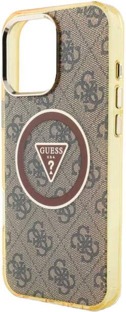 Etui Guess IML Metal Glitter 4G Circle Triangle MagSafe do Apple iPhone 16 Pro Max Bronze (3666339430245) - obraz 6