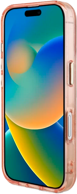 Etui Guess IML Metal Glitter 4G Circle Triangle MagSafe do Apple iPhone 16 Pink (3666339430511) - obraz 5