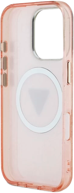 Etui Guess IML Metal Glitter 4G Circle Triangle MagSafe do Apple iPhone 16 Pro Pink (3666339430535) - obraz 7