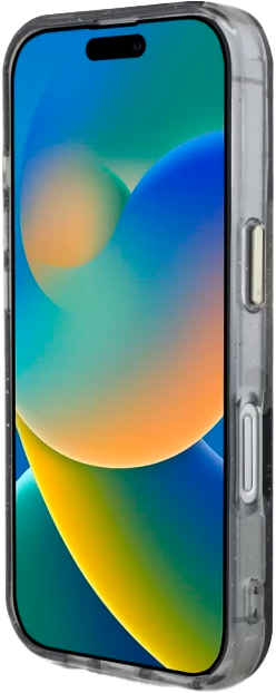 Etui Guess Glitter Flowers Triangle Buttons MagSafe do Apple iPhone 16 Black (3666339430818) - obraz 5