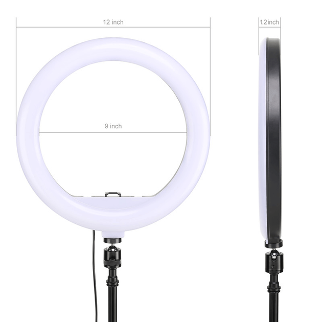 Кольцевая светодиодная лампа 30см со штативом и с Bluetooth-пультом YQ-320b light set (Kit1) Питание от USB - Фото 4 Кольцевая светодиодная лампа 30см со штативом и с Bluetooth-пультом YQ-320b light set (Kit1) Питание от USB - изображение 4