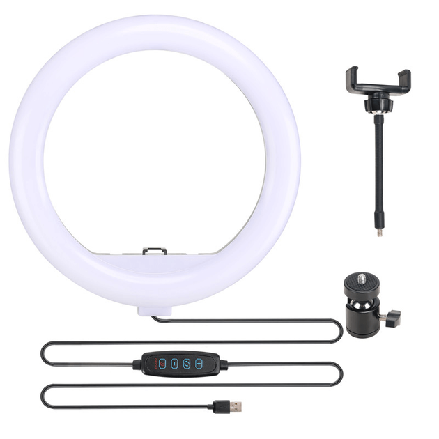 Кольцевая светодиодная лампа 30см со штативом и с Bluetooth-пультом YQ-320b light set (Kit1) Питание от USB - Фото 6 Кольцевая светодиодная лампа 30см со штативом и с Bluetooth-пультом YQ-320b light set (Kit1) Питание от USB - изображение 6