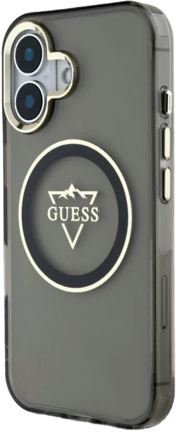 Etui Guess IML Metal Mountain Logo MagSafe do Apple iPhone 16 Black (3666339433666) - obraz 2