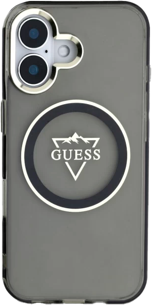 Etui Guess IML Metal Mountain Logo MagSafe do Apple iPhone 16 Black (3666339433666) - obraz 3