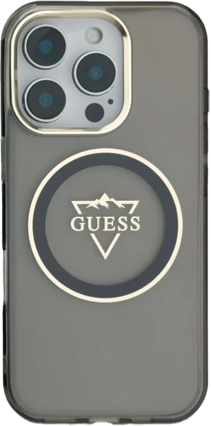 Etui Guess IML Metal Mountain Logo MagSafe do Apple iPhone 16 Pro Black (3666339433680) - obraz 3