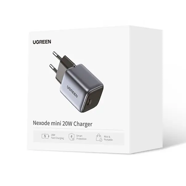 Зарядний пристрій UGREEN CD318 Nexode mini 20W Charger EU (UGR-90664) - Фото 2 Зарядний пристрій UGREEN CD318 Nexode mini 20W Charger EU (UGR-90664) - зображення 2