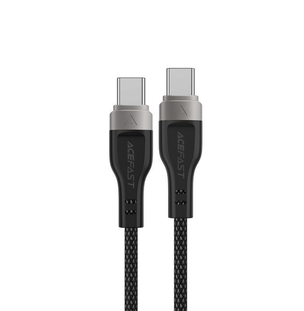 Кабель ACEFAST C11-03 Type-C to Type-C 3A, 60W, 1.2m, nylon + PVC, zinc connectors, Black - изображение 2