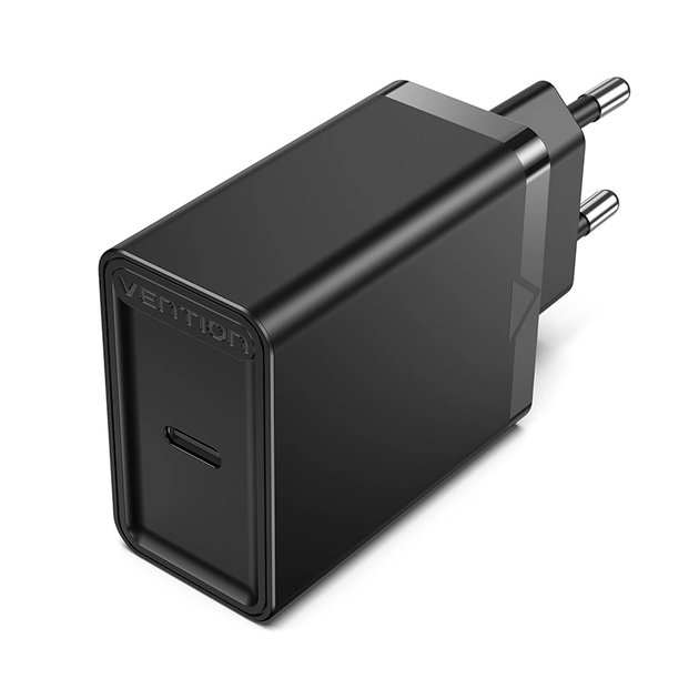 Сетевое зарядное устройство Vention 1-port USB-C Wall Charger(20W) EU-Plug Black (FADB0-EU) - Фото 1 Сетевое зарядное устройство Vention 1-port USB-C Wall Charger(20W) EU-Plug Black (FADB0-EU) - изображение 1