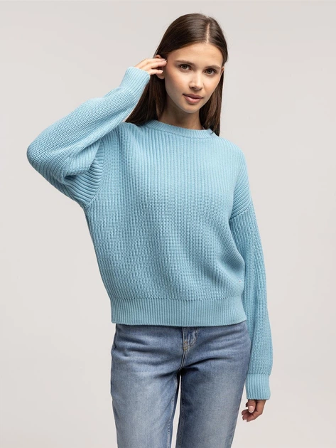 Sweter damski bawełniany Lee Cooper-Yana Organic M Błękitny (5905991746454) - obraz 3