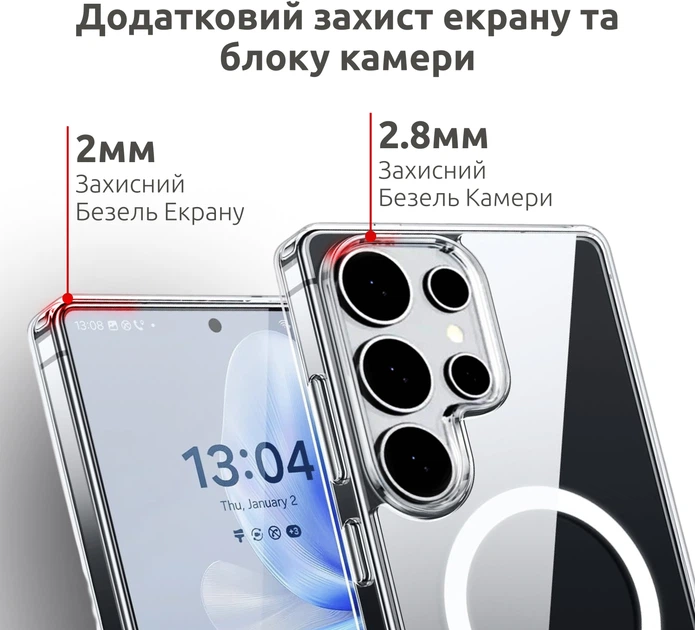 Чехол для смартфона Intaleo Clear MagSafe для Samsung Galaxy S25 Ultra Transparent (1283126616167) - изображение 3