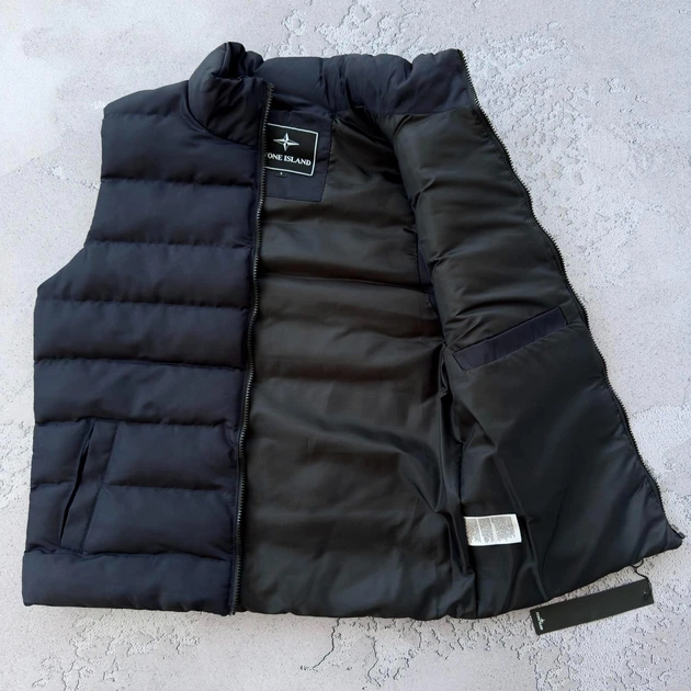 Жилетка Stone Island жіноча весняна осіння безрукавка Стон Айленд темно-синя, розмір XL - Фото 3 Жилетка Stone Island жіноча весняна осіння безрукавка Стон Айленд темно-синя, розмір XL - изображение 3