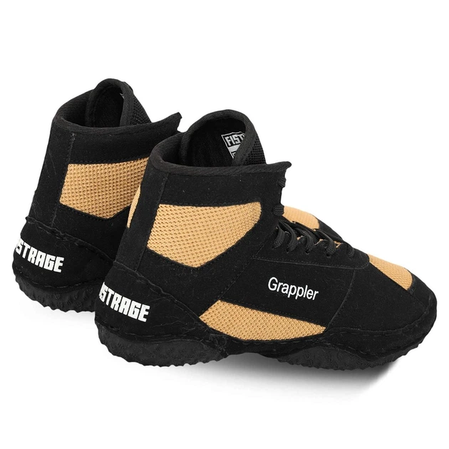 Борцовки замшевые Fistrage Grappler 5268 размер 45 Black-Yellow - изображение 4