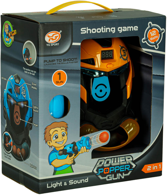 Ігровий набір YG Sport Power Gun Popper Cтрільба по мішенях 2в1 (5903039752603) - зображення 1