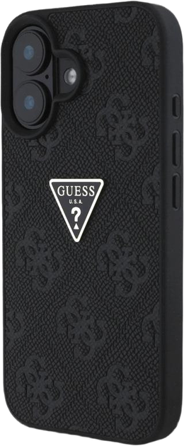 Etui Guess Hot Stamp 4G Pattern Triangle Metal Logo do Apple iPhone 16 Black (3666339425128) - obraz 2