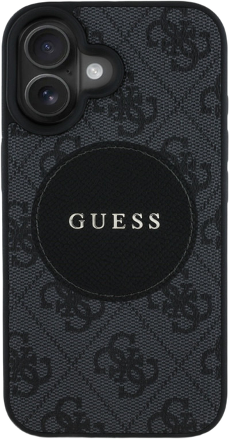 Etui plecki Guess 4G Circle Classic Logo MagSafe do Apple iPhone 16 Black (3666339426323) - obraz 3