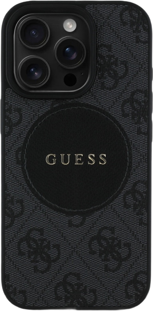 Etui plecki Guess 4G Circle Classic Logo MagSafe do Apple iPhone 16 Pro Black (3666339426347) - obraz 3