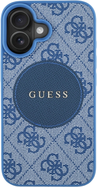 Etui plecki Guess 4G Circle Classic Logo MagSafe do Apple iPhone 16 Blue (3666339426620) - obraz 3