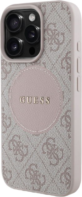 Etui plecki Guess 4G Circle Classic Logo MagSafe do Apple iPhone 16 Pro Pink (3666339426798) - obraz 2