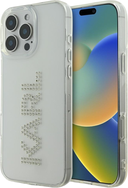 Панель Karl Lagerfeld IML Rhinestones Logo для Apple iPhone 16 Pro Transparent (3666339356668 - зображення 1