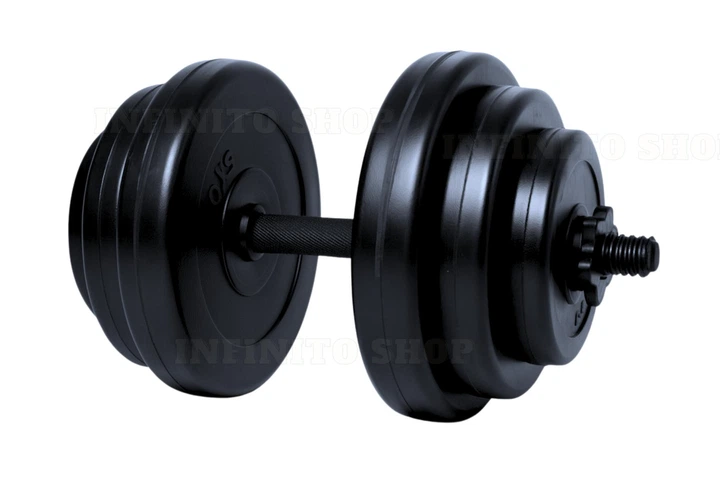Гантели композитные наборные 36 кг (2×18 кг) WCG Titan Edition, пластиковый гриф Ø30 мм (антиударные диски) - изображение 3
