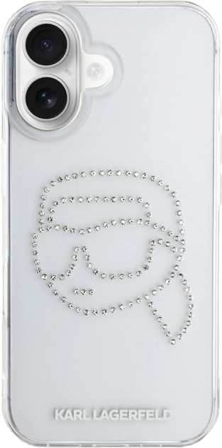 Панель Karl Lagerfeld IML Rhinestones KarlHead для Apple iPhone 16 Transparent (3666339358563) - зображення 3