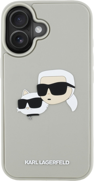 Панель Karl Lagerfeld HC 3D Rubber Double Heads для Apple iPhone 16 Beige (3666339402341) - зображення 3