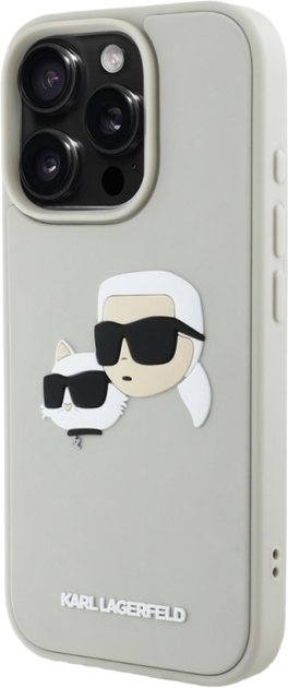 Панель Karl Lagerfeld HC 3D Rubber Double Heads для Apple iPhone 16 Pro Max Beige (3666339402372) - зображення 2