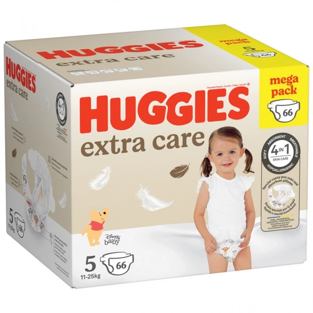 Подгузники Huggies Extra Care Size Размер 5 (11-25 кг) 66 шт (5029053583174) (7611) - изображение 2