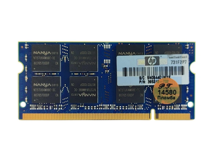 Оперативная память для ноутбука SODIMM Nanya DDR2 1Gb 667MHz PC2-5300S (NT1GT64U8HB0BN-3C) 14580 Б/У - изображение 2