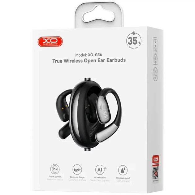 Навушники XO G36 Open Ear TWS Bluetooth 5.3, бездротові, з кліпсою, до 35 год роботи, водозахист, чорні - зображення 2