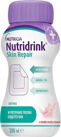 Ентеральне харчування Nutricia Nutridrink Skin Repair Полуниця 4 шт х 200 мл (8716900583209) - зображення 2