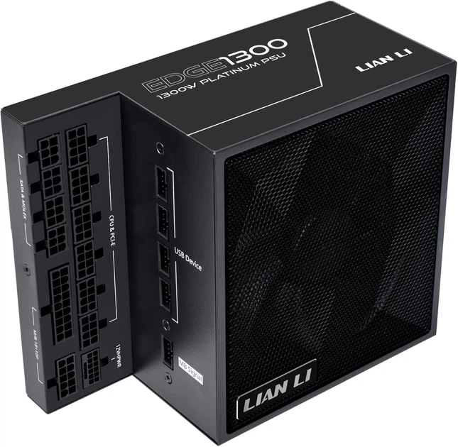 Блок живлення Lian Li Edge 1300W 80 Plus Platinum Black (G9P.EG1300.BE00.EU) - Фото 2 Блок живлення Lian Li Edge 1300W 80 Plus Platinum Black (G9P.EG1300.BE00.EU) - зображення 2