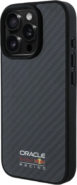 Панель Red Bull Carbon Fiber Shiny Logo MagSafe для Apple iPhone 16 Pro Black (RBHMP16L24CFILSK) - зображення 2