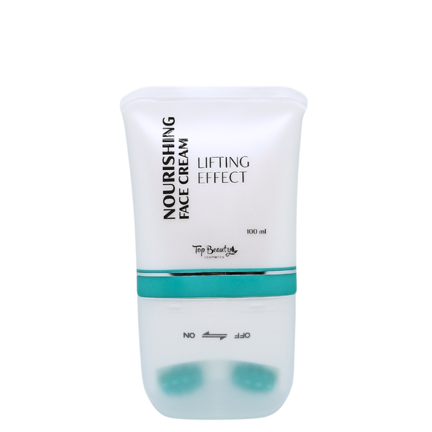 Крем-лифтинг для лица шеи и зоны декольте Top Beauty с роликами для массажа 100 мл - Фото 1 Крем-лифтинг для лица шеи и зоны декольте Top Beauty с роликами для массажа 100 мл - изображение 1