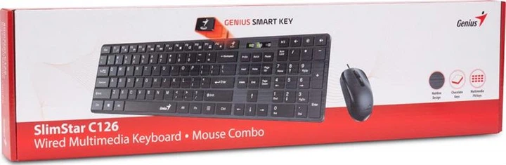 Комплект (клавиатура, мышь) Genius C-126 SlimStar Black Ukr (31330007407) - изображение 6