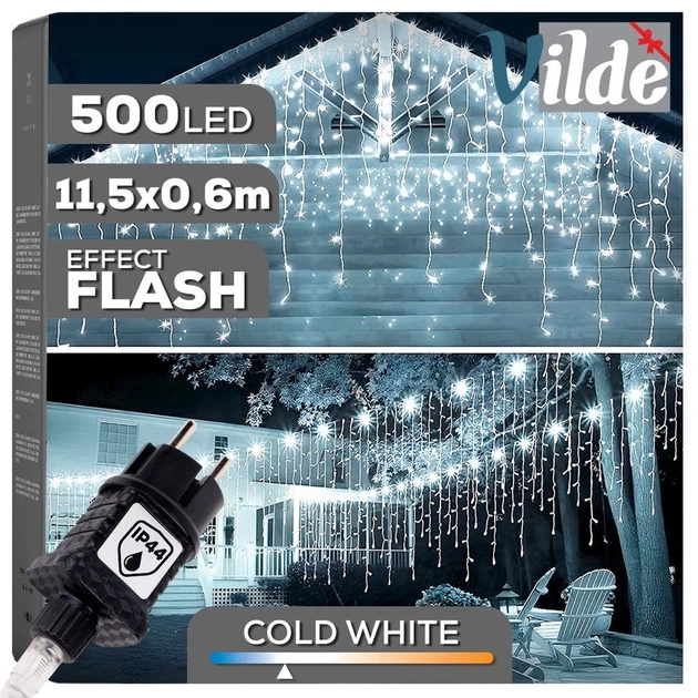 Kurtyna świetlna Vilde 839441 zewnętrzna 500 LED Zimna Biała (5904316479312) - obraz 2