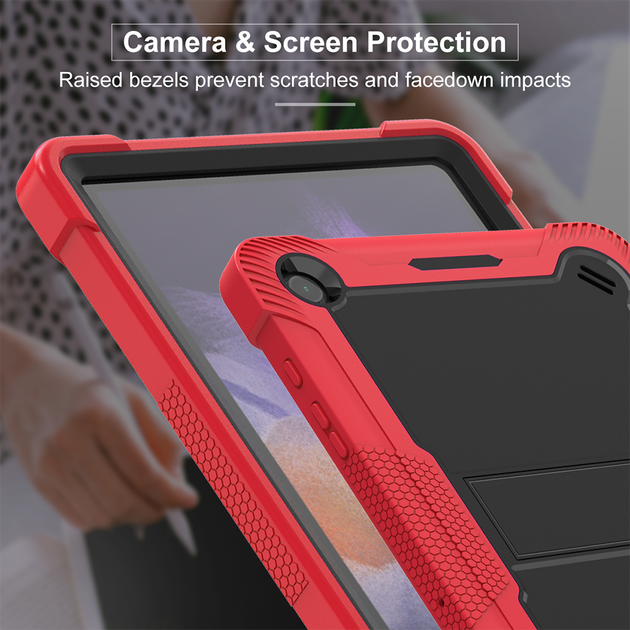 Противоударный чехол с подставкой Shockprof Capsule для Samsung Galaxy Tab A9+ / A9 Plus 11" SM-X210 SM-X216 Красный - Фото 6 Противоударный чехол с подставкой Shockprof Capsule для Samsung Galaxy Tab A9+ / A9 Plus 11" SM-X210 SM-X216 Красный - изображение 6